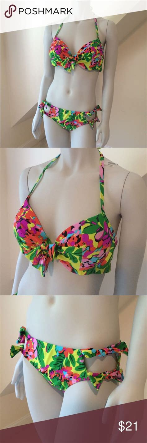 Nwt Aerie Tropical Bikini Tropical Print Bikinis Tropical Bikinis