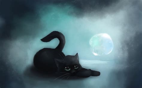 Black Cat Wallpaper Drawings - WallpaperSafari