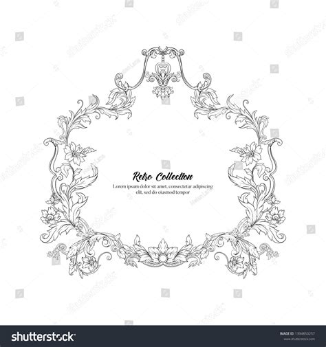 Border Frame Label Rococo Victorian Renaissance Stock Vector Royalty