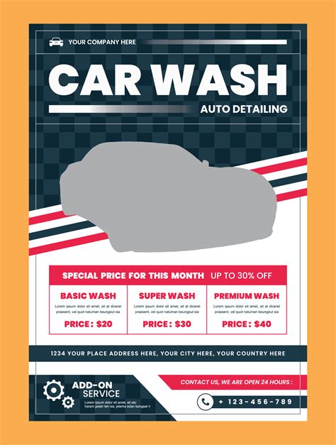 Car wash flyer template 23157279 Vector Art at Vecteezy