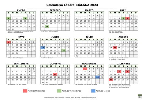 Calendario Laboral 2023 Malaga Imprimir 360 IMAGESEE