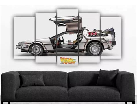 Cuadro Volver Al Futuro Delorean Fondo Blanco Decoración 15 Cuotas