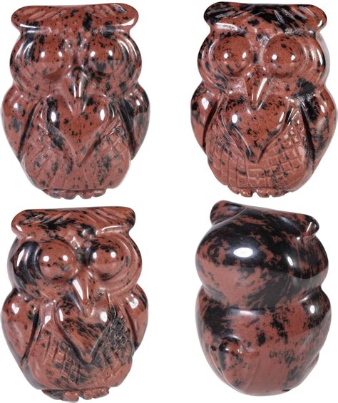 Amazon Mookaitedecor Pcs Mahogany Obsidian Crystal Owl Statue