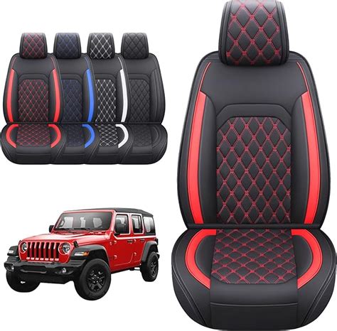 Aierxuan Waterproof Leather Seat Covers Compatible With Jeep Wrangler