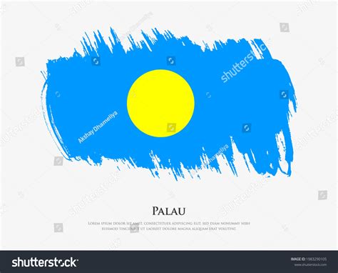 Creative Textured Flag Palau Brush Strokes Stock Vector Royalty Free