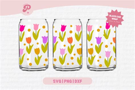 Tulip Glass Can Svg Tulip Svg Graphic By Totally Posie Creative Fabrica