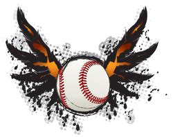 Baseball Ball Design Element Vector Drawing