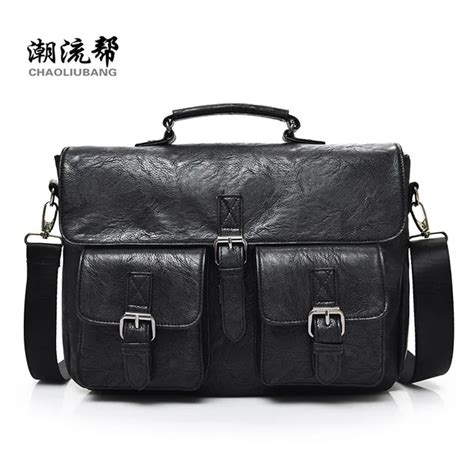 2017 New Korean Style Mens Causal Pu Messenger Bag Douument Shoulder