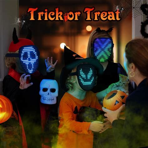 Halloween LED Mask Light Up Mask With Gesture Sensing Halloween Mask