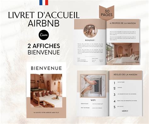 Mod Le De Livret Accueil Airbnb En Fran Aisaffiche De Etsy France