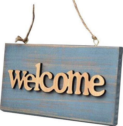 Leuk Houten Welcome Bord Voor Aan De Deur Of Muur Sign Decoratie