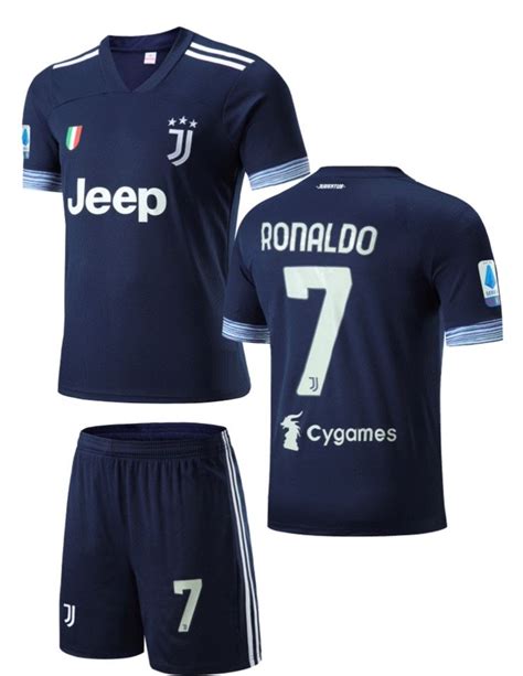 football Jersey Juventus Away Ronaldo 2020-2021 set ( Juva jersey / fo ...