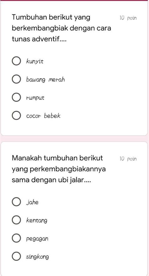 SOLVED Pliss Bantu Ya Kakak Kakak Tumbuhan Berikut Yang 10 Poin