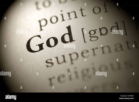 Fake Dictionary Dictionary Definition Of The Word God Stock Photo Alamy