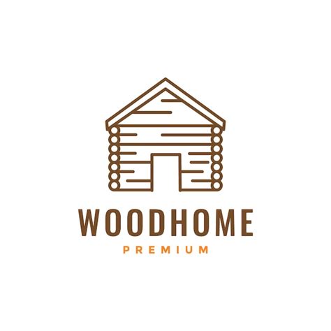 Premium Vector Village Home Wood Cottage Line Simple Nature Logo