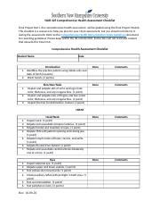 NUR 325 Comprehensive Health Assessment Checklist 1 Docx NUR 325