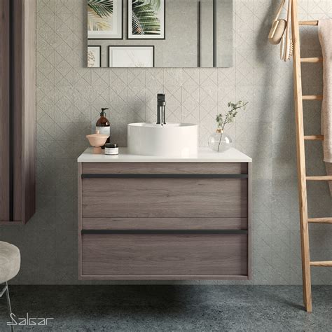 Conjunto Mueble De Ba O Attila Roble Eternity Lavabo De Posar