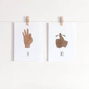 Sign Language, Numbers Flash Cards, ASL Flash Cards, Montessori ...