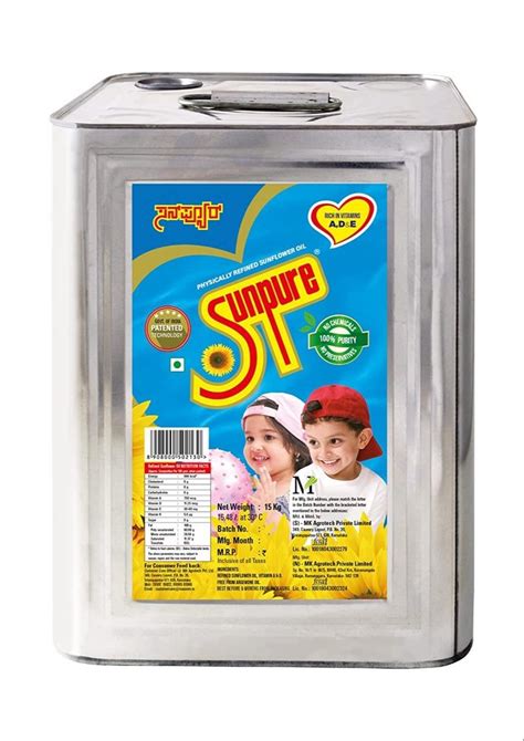 Sunpure Refined Sunflower Oil 15Litre Packaging Type Tin At Rs 1700