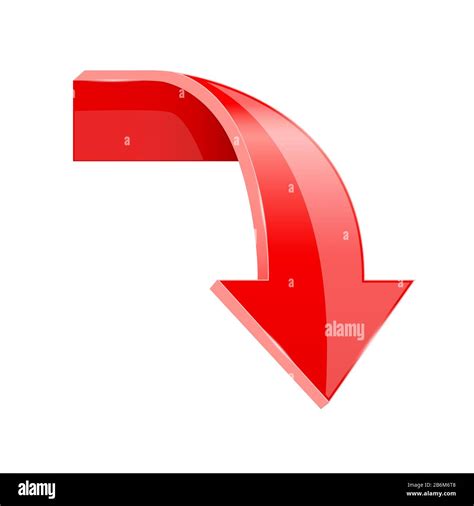 Red Down Arrow Shiny 3d Icon Stock Vector Image And Art Alamy