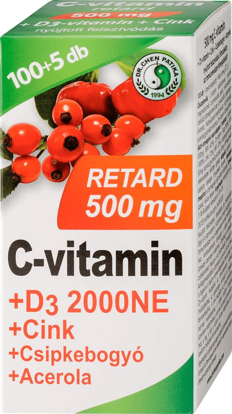 DR CHEN PATIKA Retard 500mg C Vitamin Tabletta 105 Db Dm Hu