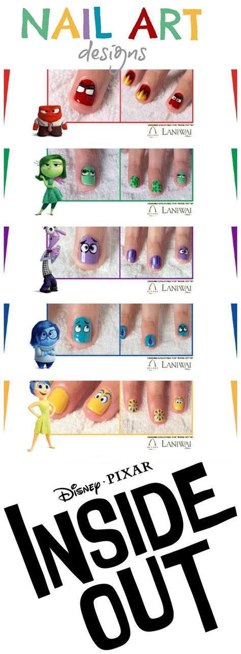 Inside Out Movie Character Nail Art Designs Nail Art Disney Nail Art