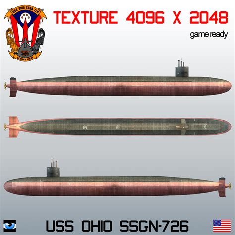 USS Ohio SSGN-726 3D Model $120 - .3ds .fbx .flt .lwo .max .obj .xsi ...