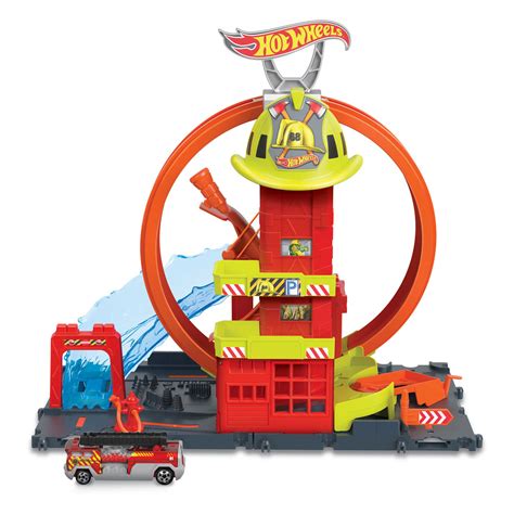 Hot Wheels City Mega Looping Brandweerkazerne Thimble Toys