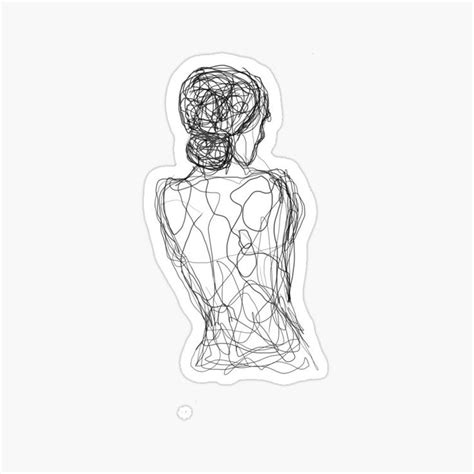 Naked Woman Line Art Sticker Sticker Art Line Art Sketches