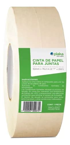 Cinta De Papel Para Juntas Plaka 52mmx76 2m 101035 MercadoLibre