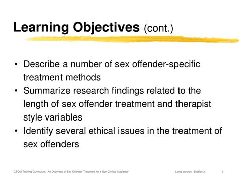 Ppt Elements Of Sex Offender Specific Treatment Learning Objectives Powerpoint Presentation