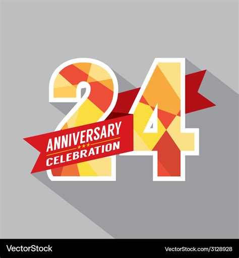 24th Years Anniversary Celebration Design Vector Image