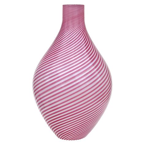 Murano Vintage Pink White Ribbons Italian Art Glass Pendant Hanging Lamp Shade For Sale At 1stdibs