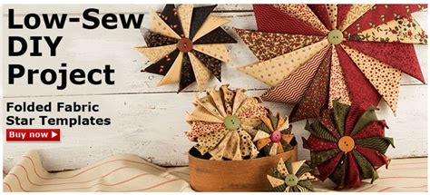 Low Sew Diy Project Folded Fabric Star Template And Instructions Buy