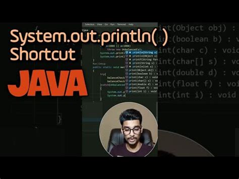 Shortcut For System Out Println In Java Youtube