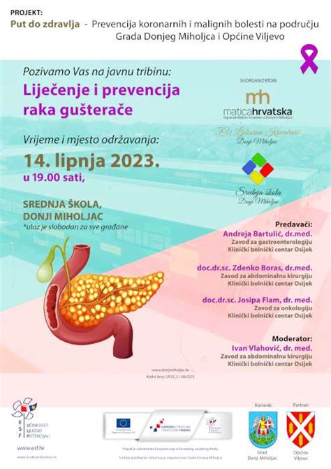 Pozivamo Vas na javnu tribinu LIJEČENJE I PREVENCIJA RAKA GUŠTERAČE