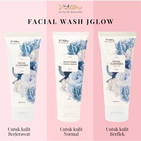 Jual Jglow Skincare Facial Wash Whitening Flek Acne Sensitif Shopee