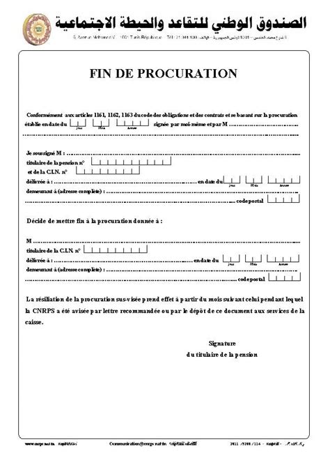 Annulation D Une Procuration CNRPS Idaraty