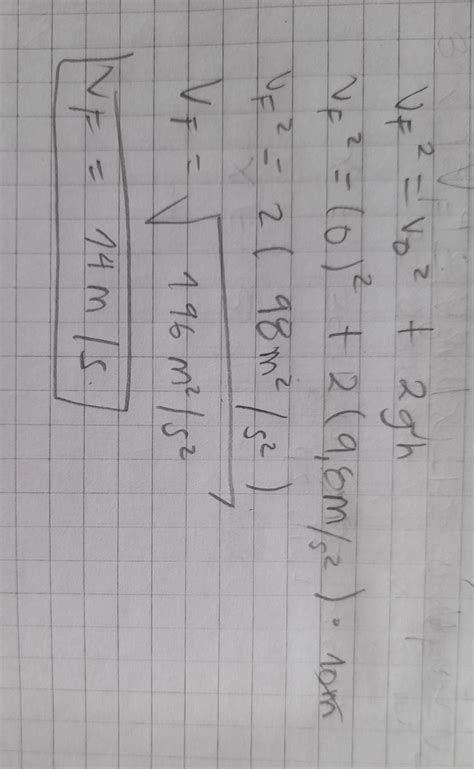 Se Deja Caer Un Objeto De Masa 5kg Desde Una Altura De 10 M Calcular