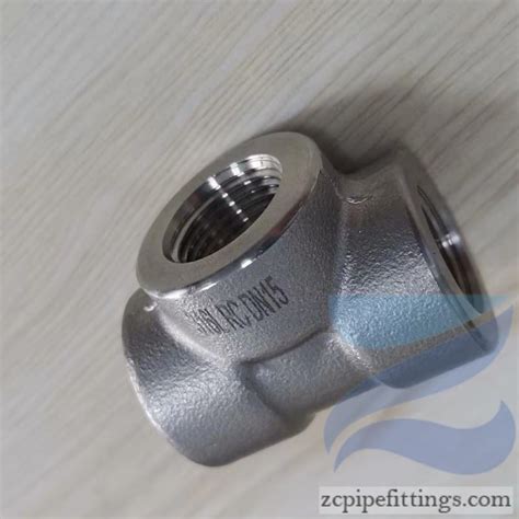 Ss316l Stainless Steel Threaded Tee Asme B16 11 Shanghai Zhucheng Pipe