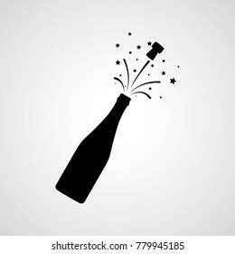 Champagne Bottle Explosion Vector Icon Stock Vector Royalty Free