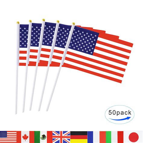 Usa Stick Flag50 Pack Hand Held Small American Us Flags On Stick