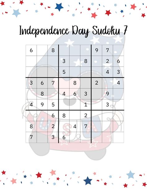 Free Printable 4th Of July Sudoku