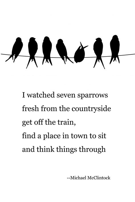 Tanka poem: I watched seven sparrows-- by Michael McClintock. | Poems ...