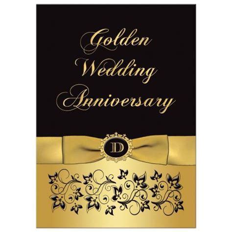 This Elegant And Sophisticated Golden Wedding Anniversary Invitation In