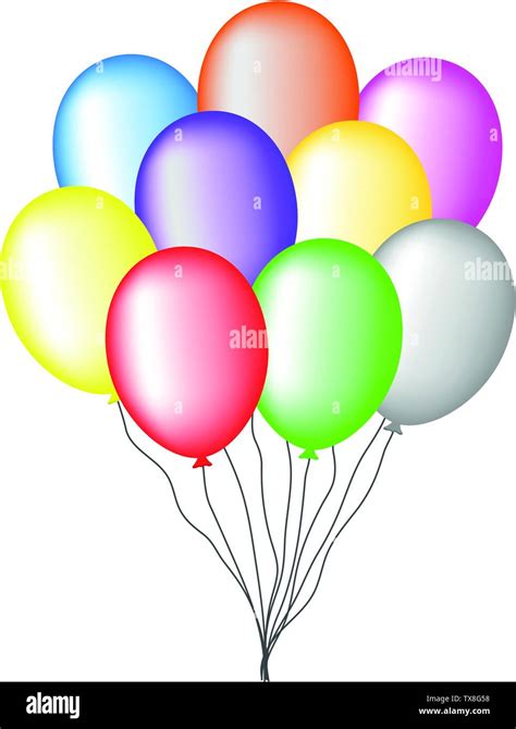 Manojo De Globos De Colores Aislado Sobre Fondo Blanco Para La Tarjeta