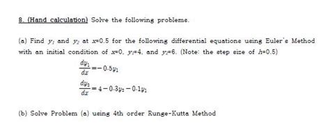 Solved 8 Hand Calculation Solve The Following Probleme Chegg