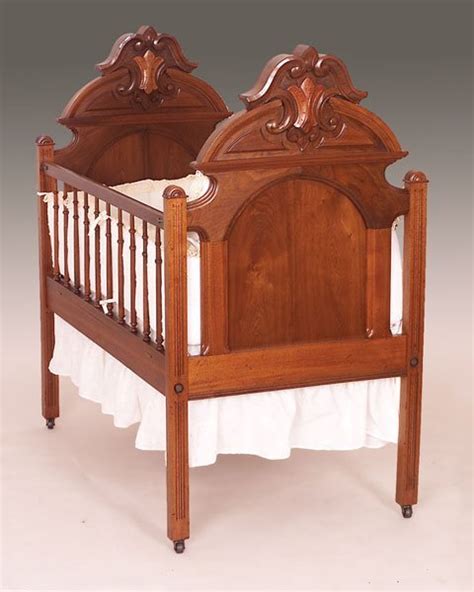 312 Walnut Victorian Baby Crib Lot 312