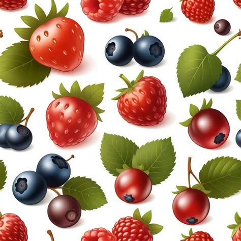 Berry Vector Set White Background Isolated A High Quality Premium Ai