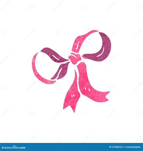 Retro Cartoon Pink Bow Symbol Stock Vector - Illustration of painted ...